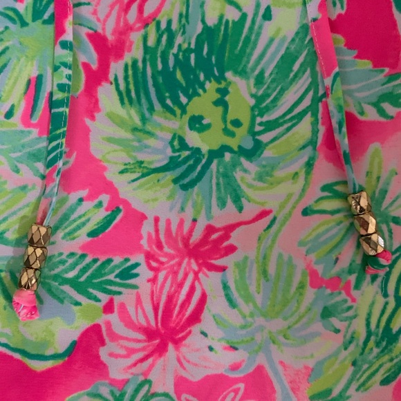 Lilly Pulitzer Women's Pink and Green Tensley Top - Picture 7 of 16
